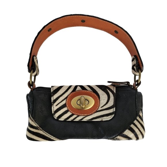 Inditex Zara Handbags - Zara Inditex Leather Zebra Shoulder Bag Black & White